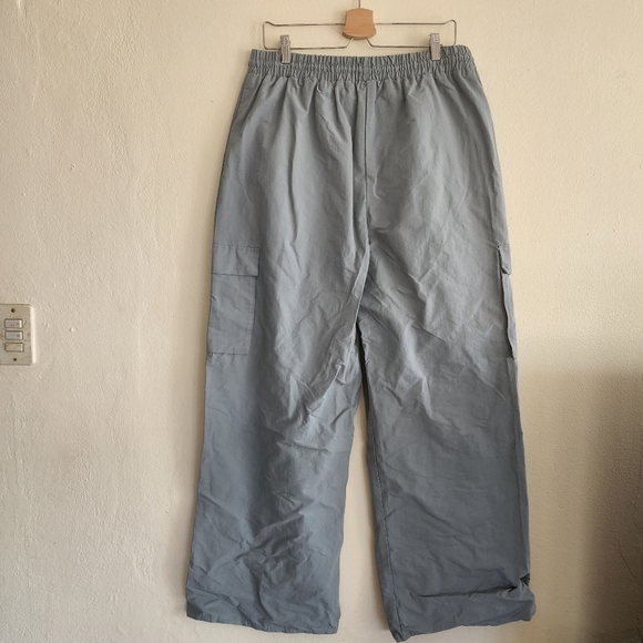 NWT Missguided Slate Nylon Straight Leg Cargo Trousers Size 14 - Picture 10 of 13